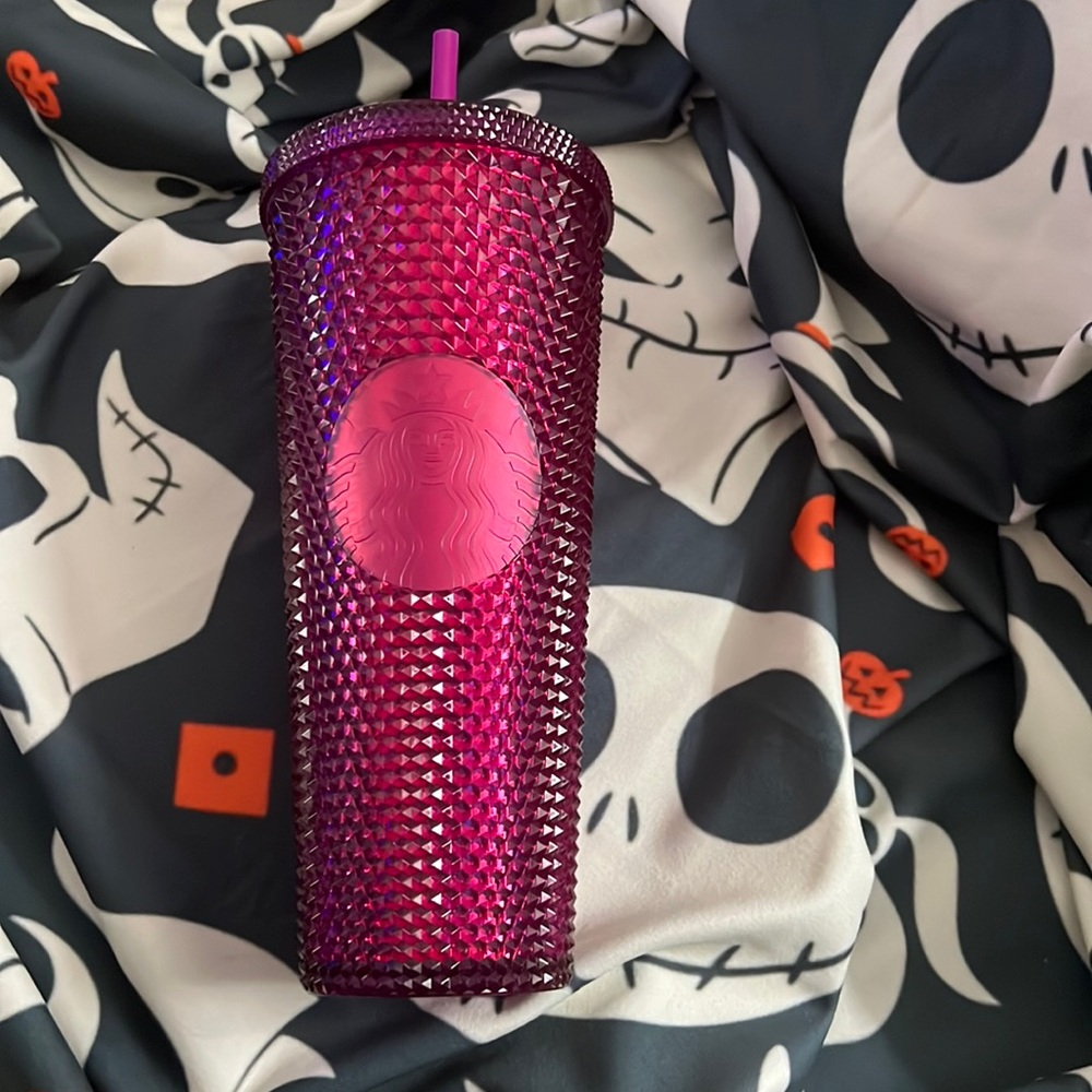 New Fall Starbucks Tumbler- Fall 2022- Magenta Berry Bling Studded Tumbl…